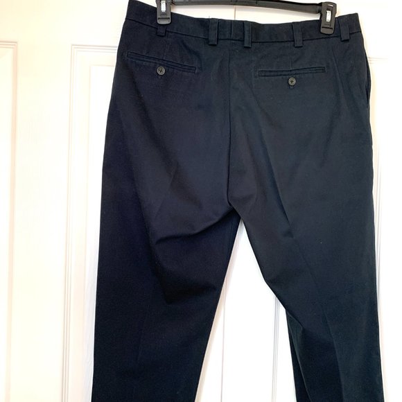 NORDSTROM PANTS NAVY 38X30  SmartCare Wrinkle Free Cotton Straight Fit - Picture 9 of 11